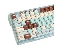 COOMICKEY PBT Keycaps, Cute Keycaps 60% Percent 152 Keys Cherry Profile Custom Keycap Set for Cherry Gateron MX Switches Mechanical Keyboard Keycaps（Mint Chocolate）