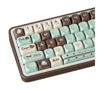COOMICKEY PBT Keycaps, FOA Profile Cute Mint Chocolate Keycaps 145 Keys Dye-Sublimation Custom Keycap Set with Keycap Puller for Cherry Gateron MX Swithes Mechanical Keyboards
