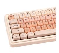 COOMICKEY PBT Keycaps, Gradient Pink Custom Keycaps 60 65 75 100 Percent, Frosted Translucent Cute Key caps Set 130 Keys, MOA Profile for Mechanical Keyboard