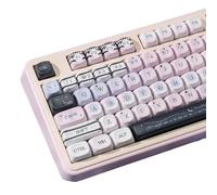 COOMICKEY PBT Keycaps, Pink Purple Aesthetic Keycap MOA Profile, 132 Keys Round Cute Custom Keycaps for Cherry Gateron MX Swithes Mechanical Keyboards