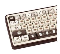 COOMICKEY PBT Keycaps Siamese Cat Brown Mao Profile Cute MX Switch Key Cap