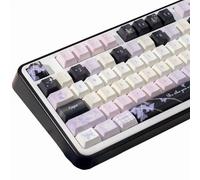 COOMICKEY Purple Butterfly Theme PBT Keycaps, Black Key Caps, Dye-Sublimation Cherry Profile Cute Keycaps 130 Keys Set for 60 65 75 100 Percent MX Switches Keyboard