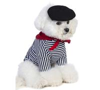 Coomour Artist Dog Costume with Funny Hat Painter Pet Clothes for Small Dog Shirts Puppy Summer T-Shirt (2XL,Black02)
