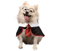 Coomour Dog Halloween Costume Pet Wizard Shirt Funny Cat Clothes for Dogs Cats Clothing with Glasses (Small)
