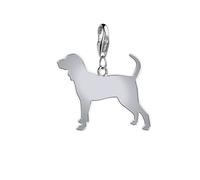 Coonhound Silhouette Silver Charm