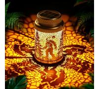 Cooo 2 Pack Solar Lanterns Outdoor Waterproof Bigfoot Sasquatch Christmas Trees Solar Pathway Lights Landscape Path Christmas Gifts for Women Mom Grandma for Outdoor Table Lamps Garden Yard Decor-Gold