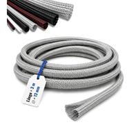 COOP Cable Sleeve, Diameter 13 mm x 3 m, Silver, Self-Closing Fabric Hose, Cable Protection Can Be Cut to Size, Flexible Cable Duct, Cable Management for TV, Computer, Home Cinema, Vehicle and Desk