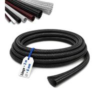 COOP Cable Sleeve, Diameter 6 mm x 3 m, Black - Self-Closing Fabric Hose, Cable Protection Can Be Cut to Size, Flexible Cable Duct, Cable Management for TV, Computer, Home Theatre, Vehicle and Desk