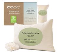 Coop Home Goods Adjustable Latex Pillow King, with Talalay Latex & Microfiber Fill, Best Pillows for Sleeping, Naturally Cooling, Eco-Friendly, Medium Firm Pillow for Back, Stomach or Side Sleepers