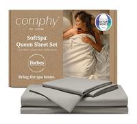 Coop Home Goods Comphy SoftSpa Bed Sheet Set of 4 Pieces, Dove Grey Queen, Super Soft Queen Sheets, Flat and Fitted, Luxury Spa and Hotel Quality Bed Sheets and Pillowcase Set