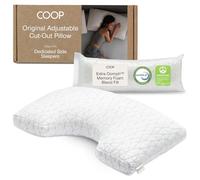 Coop Home Goods Original Cut-Out Adjustable Pillow, Queen Size Bed Pillows for Neck & Head Support, Memory Foam Pillows - Medium Firm for Side Sleeper, CertiPUR-US/GREENGUARD Gold