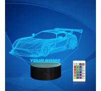 CooPark Car Customize Gifts, 3D Racing Car Night Light, 16 Colors Changing with Remote Control, Kids Bedroom Rally Vehicles Decor Novelty Birthday Present for Sports Racing Lover Children Boy Men