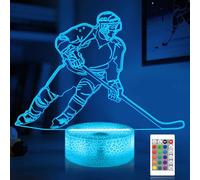 CooPark Ice Hockey 3D Lamp, Bedside Illusion Optical Night Light LED 16 Colors Changing Remote Control Sport Fan, Bedroom Decor Best Birthday Gift for Kid Child Boy