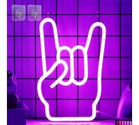 CooPark Rock and Roll Neon Sign, Dimmable LED Art Wall Decor Neon Light with USB Powered, Studio Music Lover Party Bar Rec Bedroom Decor, Cool Gifts for Birthday Christmas Man Friend Boyfriend Teen