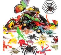 Coopay 102-Piece Plastic Insect Assorted Fake Mini Realistic Bugs Toys - Includes Multicolored Lifelike Butterfly for Education, Insect Themed Party, Halloween and Birthday Gifts