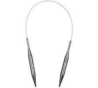 Coopay 10mm 40cm Short Circular Knitting Needles with Flexible Cable, Fixed Metal Pins for Small Chunky Wool Projects, Arthritis Hands, US Size 15