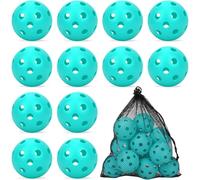 Coopay 12 Pack Baseball Practice Balls Plastic Training Balls Lightweight Hollow Softballs for Hitting, Baseball Training Indoor Outdoor Use (Sky Blue)