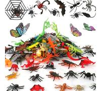 Coopay 165 Pieces Plastic Insect Assorted Fake Insect Mini Realistic Bugs Toys Includes Multicolored Lifelike Butterfly for Education, Bug Themed Party, Halloween and Birthday Gifts