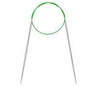 Coopay 2.5mm Circular Knitting Needles 60cm, Stainless Steel Circular Needles with Flexible Cable, Round Knitting Needles for Knit Socks, Fixed Metal Circle Knitting Pins for Small Projects