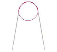 Coopay 2mm Circular Knitting Needles 60cm, Stainless Steel Circular Needles with Flexible Cable, Round Knitting Needles for Knit Socks, Fixed Metal Circle Knitting Pins for Small Projects