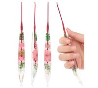 Coopay 2mm Crochet Hooks, Sparkly Floral Resin Crochet Hook, Ergonomic Crochet Hooks for Arthritic Hands, Tapered Metal Crochet Hook for Handmade Crocheting, for Beginners (2.0mm)