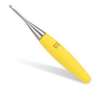 Coopay 3mm Crochet Hook, Ergonomic Crochet Hooks with Beech Wood Grips, Smooth Stainless Steel Crochet Hooks for Beginners, Colored & Stylish Metal Crochet Needle for Crocheting Hats, Scarves (3.0mm)
