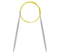 Coopay 4.5mm Circular Knitting Needles 80cm Long, Metal Circular Needles with Flexible Cable, Round Knitting Needles for Large Project, Fixed Cable Circle Knitting Pins for Blanket, Scarf, Hats