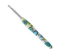 Coopay 5.0mm Crochet Hook UK Size, Solid Metal Crochet Hooks for Beginners, Lightweight Ergonomic Rubber Grip for Arthritic Hands