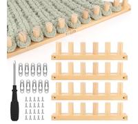 Coopay 52" Chunky Blanket Loom, Wooden Knitting Loom Kit for Chunky Blankets, 4-in-1 Wood Chunky Yarn Knitting Loom Kit for DIY Blankets Throws, Hand Knitting Tools for Thick Yarn Beginner Friendly