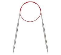 Coopay 5mm Circular Knitting Needles 60cm, Stainless Steel Circular Needles with Flexible Cable, Round Knitting Needles for Knit Socks, Fixed Metal Circle Knitting Pins for Small Projects