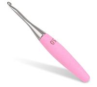 Coopay 5mm Crochet Hook, Ergonomic Crochet Hooks with Beech Wood Grips, Smooth Stainless Steel Crochet Hooks for Beginners, Colored & Stylish Metal Crochet Needle for Crocheting Hats, Scarves (5.0mm)