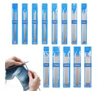 Coopay 65 pcs Double Pointed Knitting Needles Set, 15cm Short Double Ended Knitting Needles for Beginner, 1.5-5.0mm Metal Straight Needles Starter Kit for Sock, DPNs Knitting Pins Set