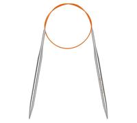 Coopay 6mm Circular Knitting Needles 60cm, Stainless Steel Circular Needles with Flexible Cable, Round Knitting Needles for Knit Socks, Fixed Metal Circle Knitting Pins for Small Projects