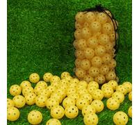 Coopay 72/150/300 Pack Practice Golf Balls, 42mm Plastic Golf Training Balls with a Drawstring Bag Hollow Sports for Swing Practice Driving Range Backyard Home Indoor Outdoor Use (72 Pack, Yellow)