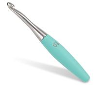 Coopay 7mm Crochet Hook, Ergonomic Crochet Hooks with Beech Wood Grips, Smooth Stainless Steel Crochet Hooks for Beginners, Colored & Stylish Metal Crochet Needle for Crocheting Hats, Scarves(7.0mm)