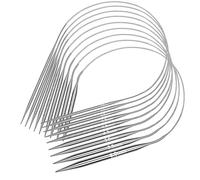 Coopay 9-Piece Circular Knitting Needles Set, 120 cm Stainless Steel, 2.0-6.0 mm