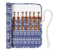 Coopay Bamboo Knitting Needles Short 25cm, Lightweight Wooden Knitting Needle Set With Carry Case, Warm Bamboo Needles for Arthritis Hands UK Size Include 3.25mm 3.75mm, Beginner Knitter Gift Set