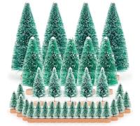 Coopay Bottle Brush Christmas Tree 34 Pack, Small Xmas Trees, Xmas Crafts Decoration Mini Trees for Art Projects,Miniature Xmas Tree to Making DIY Snow Globes, Xmas Cake and Gifts