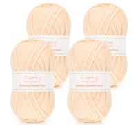 Coopay Chenille Yarn 4x50g, Super Soft Plush Chunky Chenille Yarn for Crochet and Knitting, Fluffy Velvet Thick Yarn for Crocheting Blankets, Dolls, Scarves, Socks, DIY Crafts (Apricot Bloom)