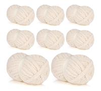 Coopay Chunky Chenille Yarn, 8 Skeins Soft Plush Yarn for Crocheting, Hand Knitting & Blanket Making, Super Bulky Yarns (#8) - 7.97oz - 27.9yds - 99.99% Polyester, Soft - Fluffy - Airy (Khaki)