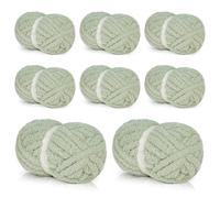 Coopay Chunky Chenille Yarn, 8 Skeins Soft Plush Yarn for Crocheting, Hand Knitting & Blanket Making, Super Bulky Yarns (#8) - 7.97oz - 27.9yds - 99.99% Polyester, Soft - Fluffy - Airy (Sage Green)