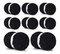 Coopay Chunky Chenille Yarn, 8 Skeins Soft Plush Yarn for Crocheting, Hand Knitting & Blanket Making, Super Bulky Yarns (#8) - 7.97oz - 27.9yds - 99.99% Polyester, Soft - Fluffy - Airy (Black)