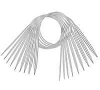 Coopay, Circular Knitting Needle Set, 9Pcs Stainless Steel, 80 cm Long, 2.5-10 mm, Ideal for Scarf, Blanket or Large Projects