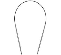 Coopay Circular Knitting Needles 3.25mm 40cm Steel Circular Needles with Flexible Cable Fixed Circular Knitting Needles Metal Knitting Needles for Socks, Knitting, Small Projects, Arthritis Hands, US