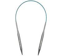 Coopay Circular Knitting Needles 5.0mm 40cm Short, Steel Circular Needles with Flexible Cable, Metal Fixed Circular Knitting Pins for Socks Knitting Small Projects, For Arthritis Hands, Size US 8