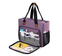 Coopay Craft Bag for Cross Stitch Crochet Knitting, Embroidery Bag Organiser Craft Tote Bags for Needlework Projects Crafting Storage, Lightweight Travel Diamond Art Carrying Bag Large, Crafter's Gift