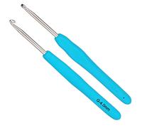 Coopay Crochet Hook 4.0mm 2 Pack, Solid Metal Hooks UK Size, Ergonomic Soft Handles for Arthritic Hands, Lightweight Beginners and Professionals (COOPAYGZY00648)