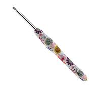 Coopay Crochet Hook 4.5mm UK Size, Starter Solid Metal Hook for Beginners, Lightweight Ergonomic Rubber Grip Needle for Arthritic Hands, Soft Grip