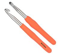 Coopay Crochet Hook 9.0mm 2 Pack, Solid Metal Crochet Hooks UK Size, Ergonomic Soft Handles Crochet Hooks Arthritic Hands, Lightweight Crochet Hooks Beginners and Professionals (COOPAYGZY00656)