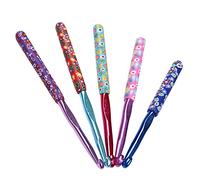 Coopay Crochet Hook Sets Soft Grip 6.5mm And Up, Chunky Crochet Hooks for Arthritic Hands, Handmade Crafted Clay Print Crochet Hook Set, UK Size 6.5mm 7.0mm 8.0mm 9.0mm 10mm Large, Beginner Gift Kit